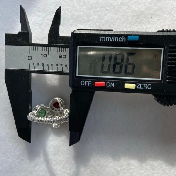 Sterling Silver 925 Joseph Esposito Multicolor CZ Circle Ring Sz 6 Modernist - Picture 14 of 16